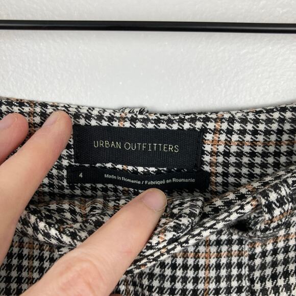Urban Outfitters Womens Size 4 Gray Houndstooth Check Ankle Pant Office Academia - Picture 6 of 9